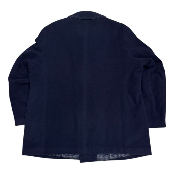 LONDON FOG Wool Blue Luxury Designer Lined Business Casual Winter Coat Mens 2XL - Picture 4 of 6